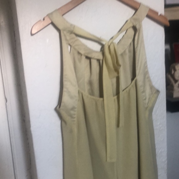 Etam size 12 pastel yellow knee length dress, gauzy w satin details and lining - Picture 2 of 10